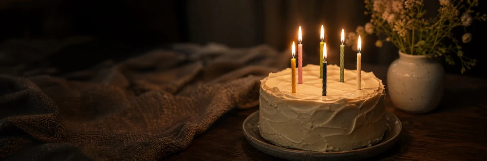 Candles on a birthday cake