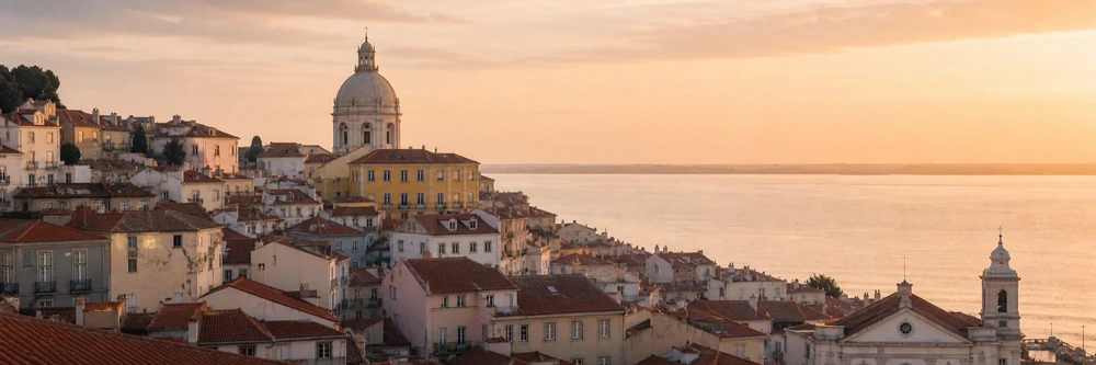 Lisbon rooftops at sunset