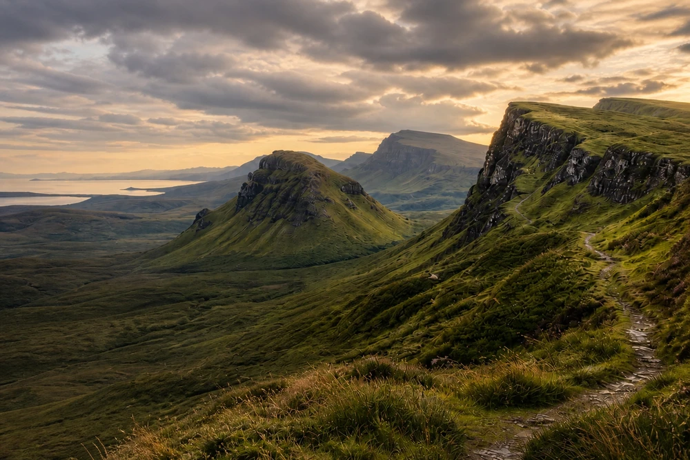 Green mountains on the Isle of Skye